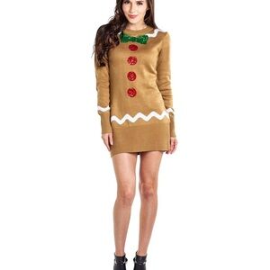 TIPSY ELVES | Women’s Gingerbread Sweater Dress